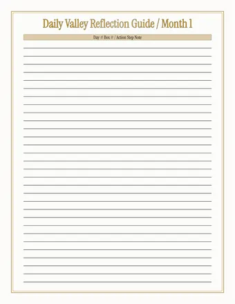 Daily Valley Reflection Guide, month 1