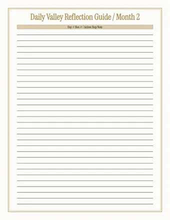 Daily Valley Reflection Guide, month 2